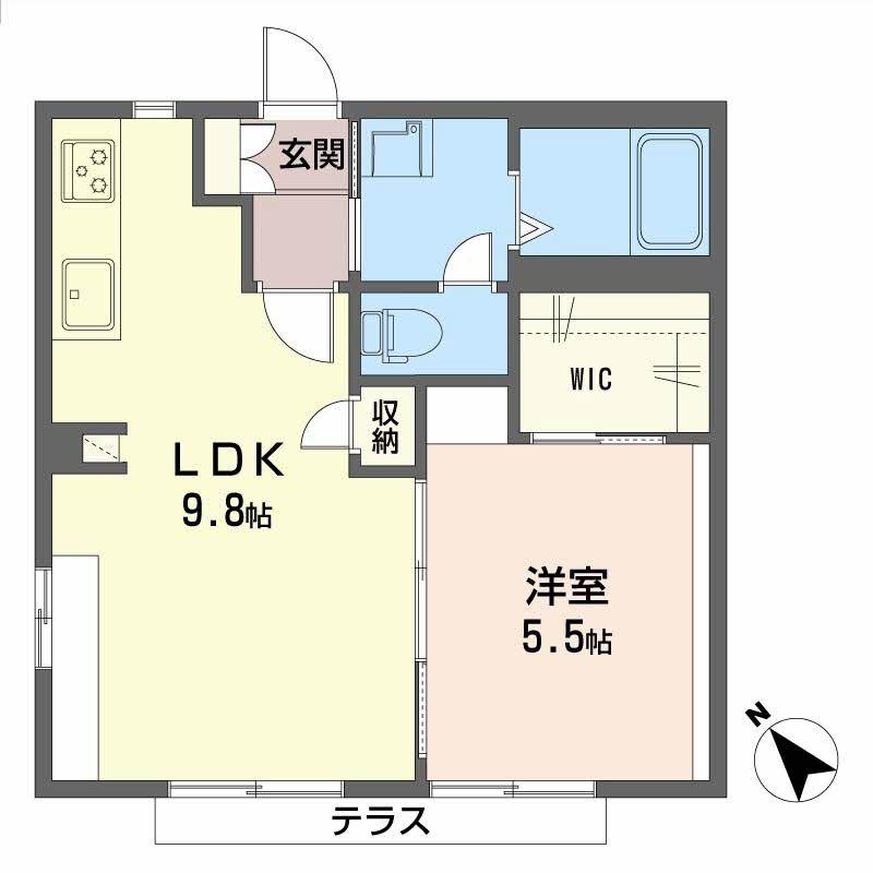 アーデンハイツ(1LDK/1階)の間取り写真