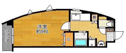 ウィークスM.ONE(1K/1階)の間取り写真