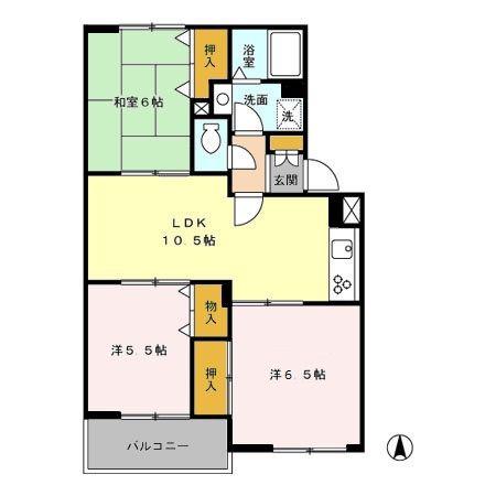 リ・ヴラン東川口Ⅱ(3LDK/3階)の間取り写真