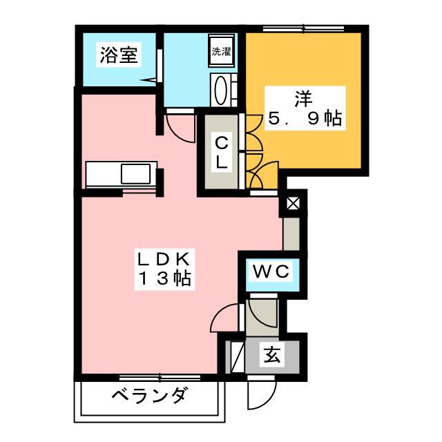 PARK D AZUR(1LDK/1階)の間取り写真
