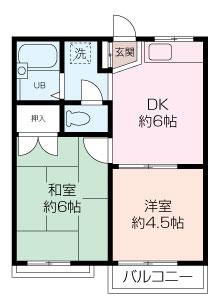 メゾン石原I(2DK/1階)の間取り写真
