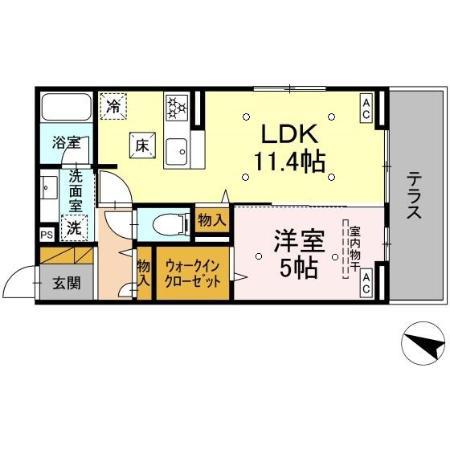 コニフェールI(1LDK/1階)の間取り写真