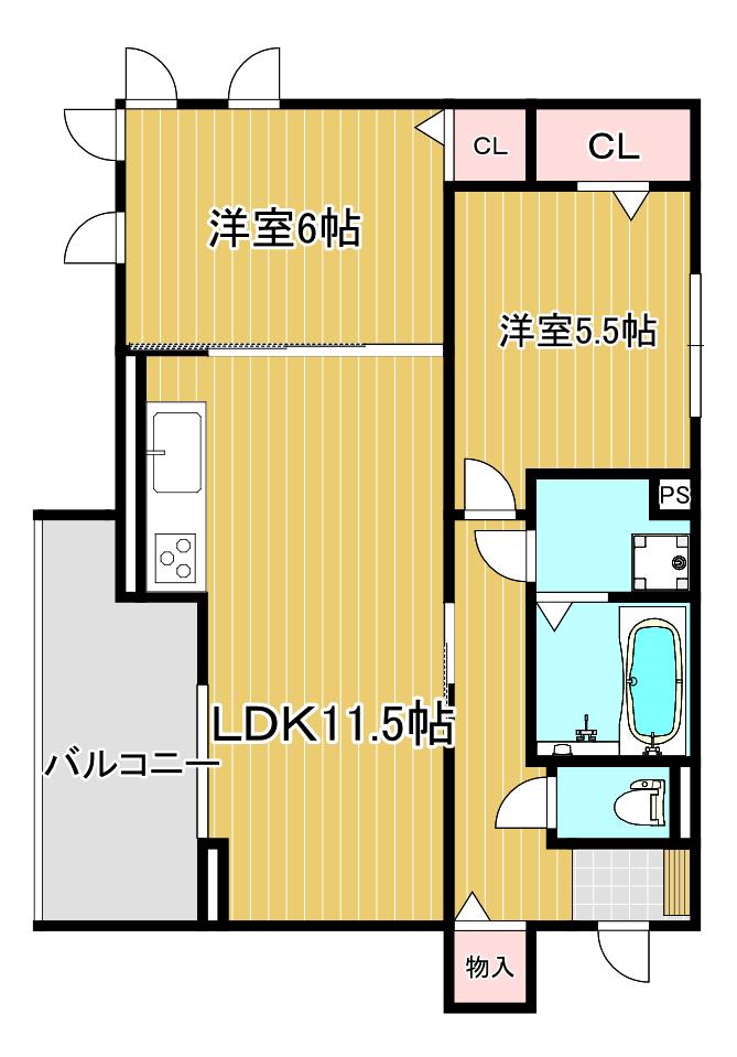 マイステージ(2LDK/3階)の間取り写真