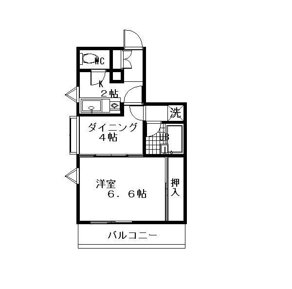 ロイヤルヒルズ長町(2K/3階)の間取り写真