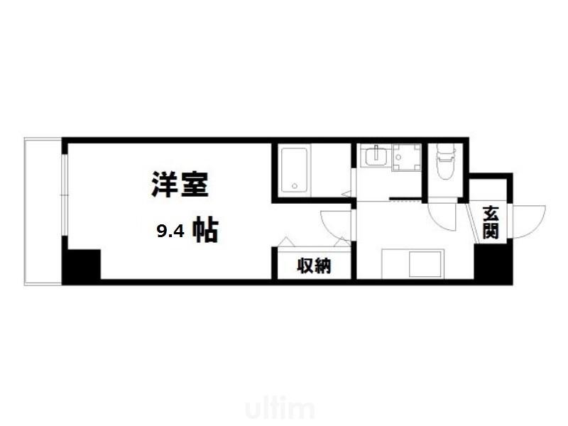 エスカーサ京都西陣(1K/2階)の間取り写真