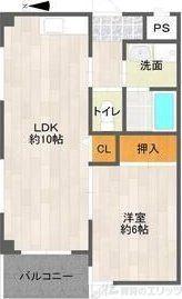レクシア上新庄(1LDK/4階)の間取り写真
