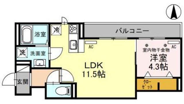 プリマベーラ戸田公園(1LDK/3階)の間取り写真