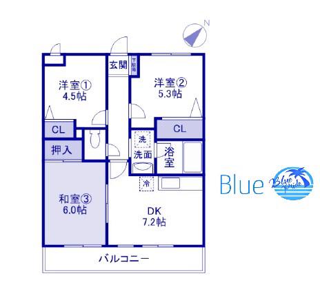 サンカーラ戸塚(3DK/2階)の間取り写真
