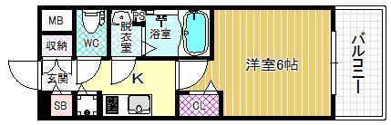 プレサンス大阪福島レシェンテ(1K/5階)の間取り写真