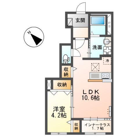 BAROLO(1LDK/1階)の間取り写真