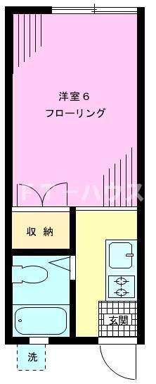 あおばハイツ(1K/1階)の間取り写真