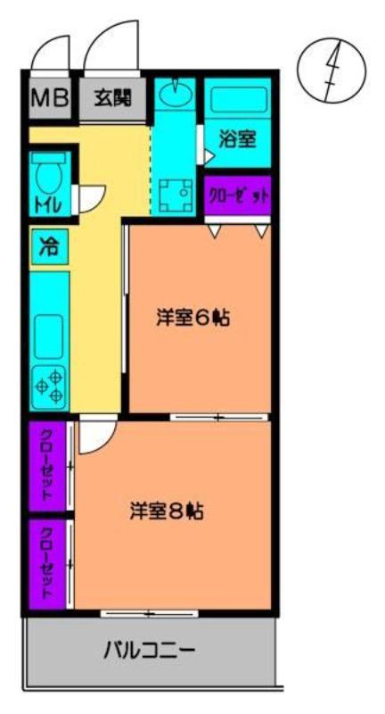 アグリふじみ野(2K/1階)の間取り写真