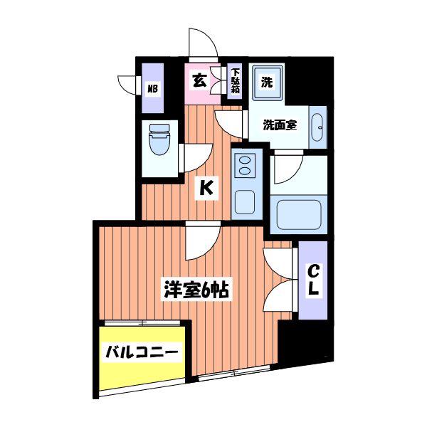 MAXIV国立矢川(1K/3階)の間取り写真