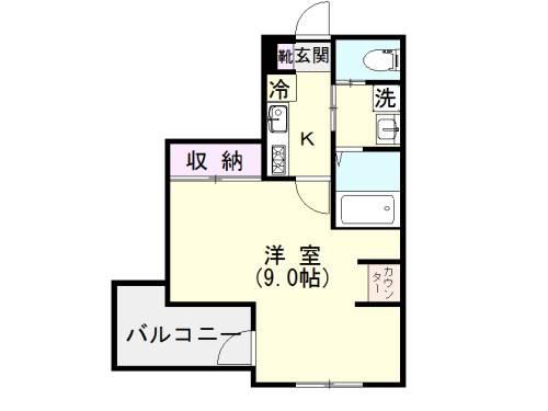 シャルム武(1K/2階)の間取り写真