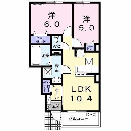 グラン ソレイユ(2LDK/1階)の間取り写真