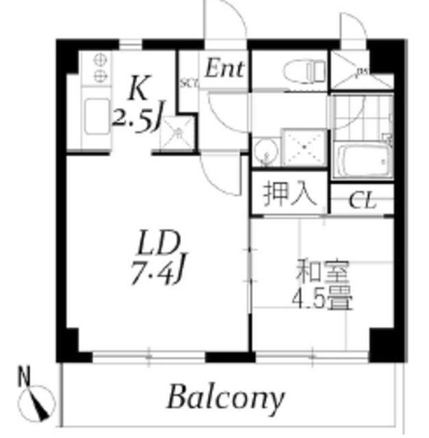 チェスターハウス鶴見(1LDK/4階)の間取り写真