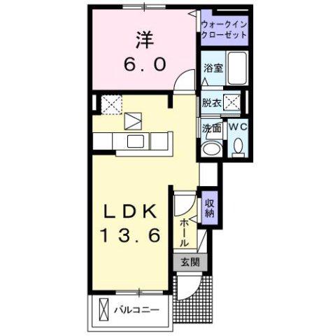 サニー レジデンス 和泉(1LDK/1階)の間取り写真