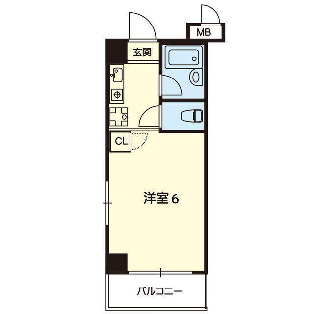 キャッスルマンション熊本大江 311号(1K/3階)の間取り写真