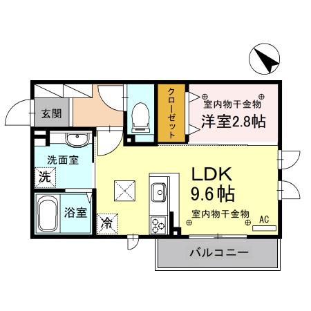 SELKAMEREN(1LDK/1階)の間取り写真