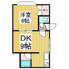 プラティークジョア(1DK/3階)の間取り写真