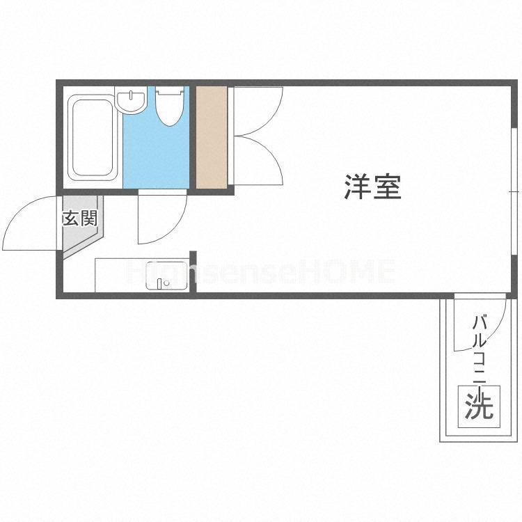 旭グランドハイツ(ワンルーム/3階)の間取り写真