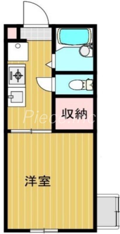 マンハイム2(1K/2階)の間取り写真