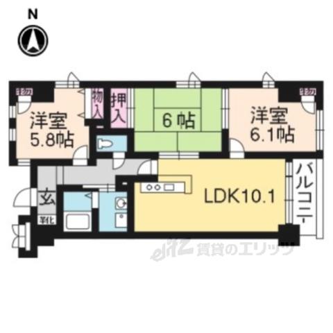 スペシャリー堀川(3LDK/7階)の間取り写真