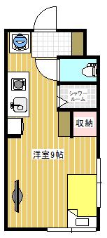 コーポ笹出(ワンルーム/2階)の間取り写真