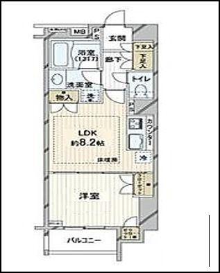 ダイナシティ高円寺(1LDK/3階)の間取り写真