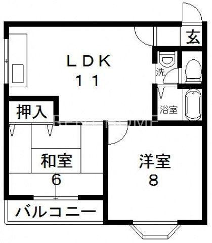 日栄ビル3号館(2LDK/6階)の間取り写真
