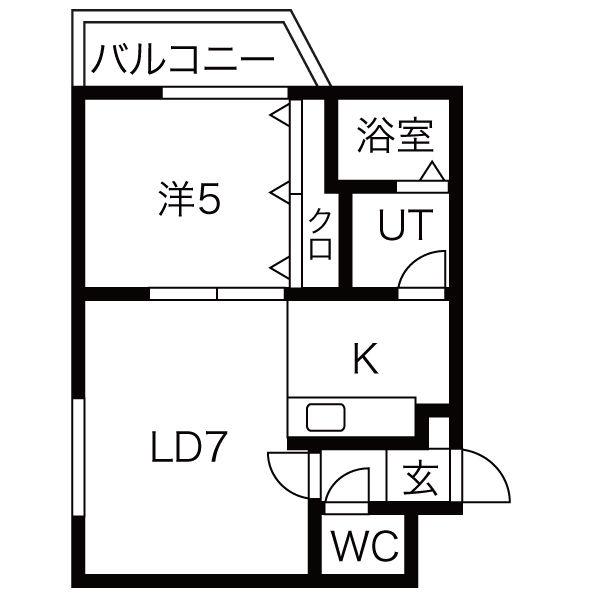 CANASUN HILLS(1LDK/4階)の間取り写真