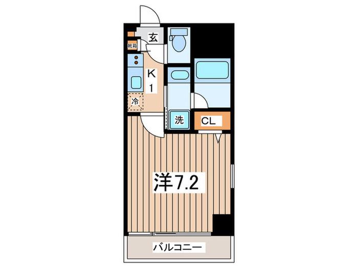 ライオンズマンション相模原第3(1K/4階)の間取り写真
