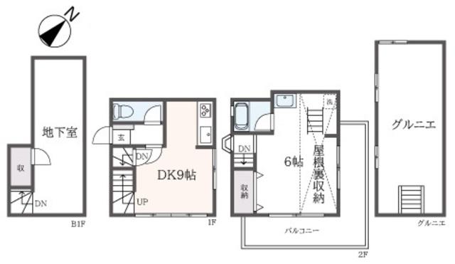 ヒルトップ溝口(2DK/B1階)の間取り写真