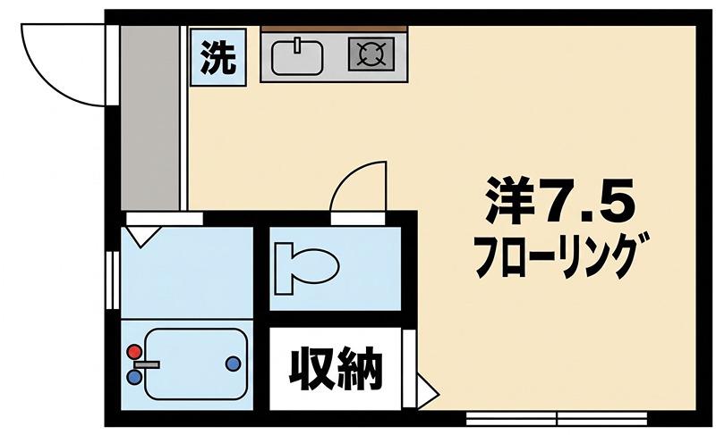 トップヒルズIII(ワンルーム/1階)の間取り写真