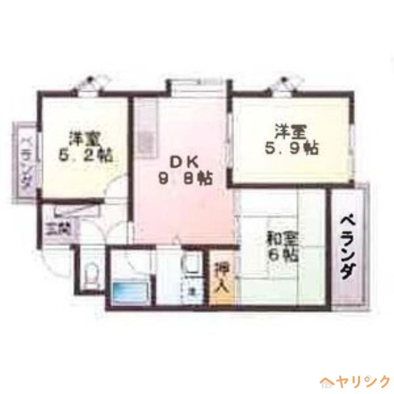 パールハイツ大森金城学院前(3DK/2階)の間取り写真