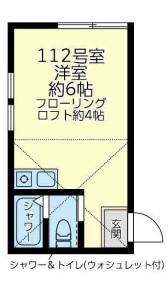 ユナイト東門前モンターナの杜(ワンルーム/1階)の間取り写真