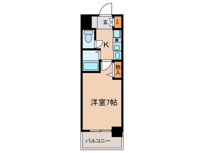 エスリード同心第5(1K/8階)の間取り写真