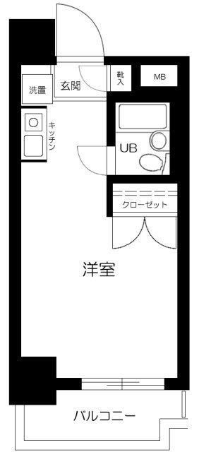 トップ川崎第5(ワンルーム/3階)の間取り写真