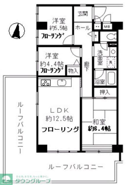 松戸駅前ハイツ(3LDK/7階)の間取り写真