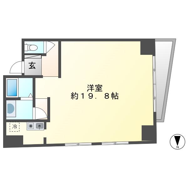 ナビシティ徳川I(ワンルーム/2階)の間取り写真