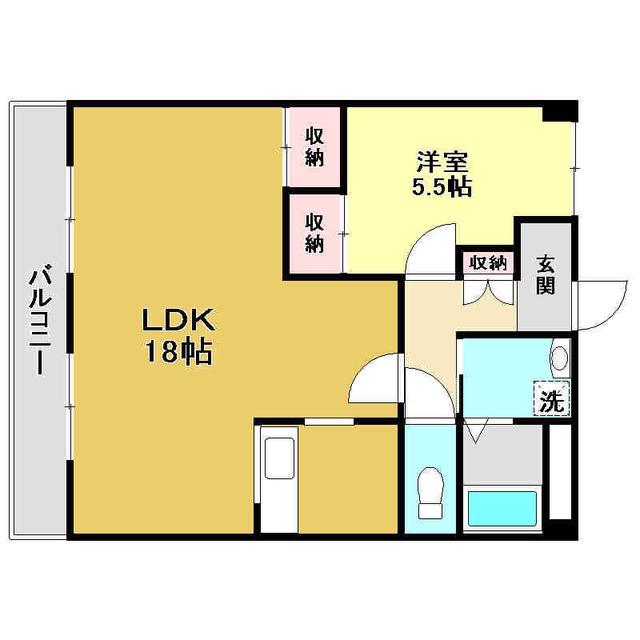 FLAT・Z(1LDK/3階)の間取り写真