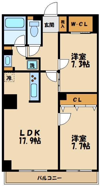 KDXレジデンス溝の口(2LDK/2階)の間取り写真