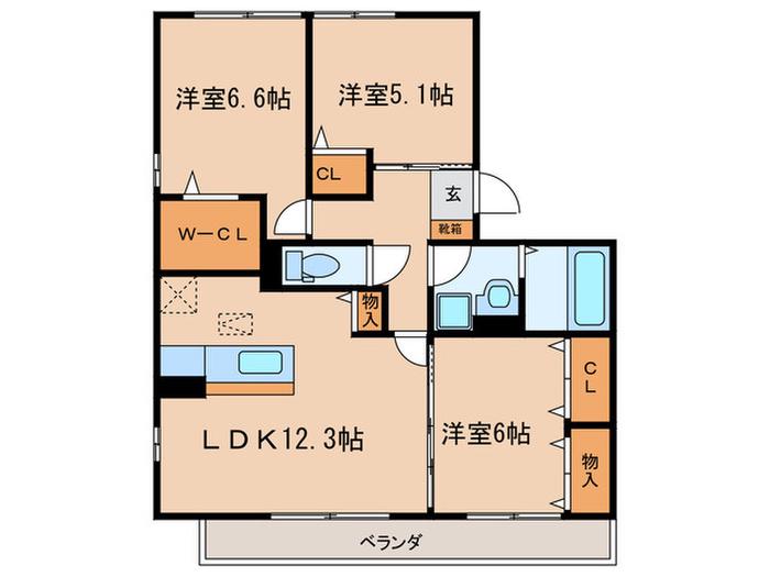 グランドール正徳(3LDK/2階)の間取り写真