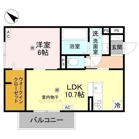 D-REGALO下馬N(1LDK/2階)の間取り写真