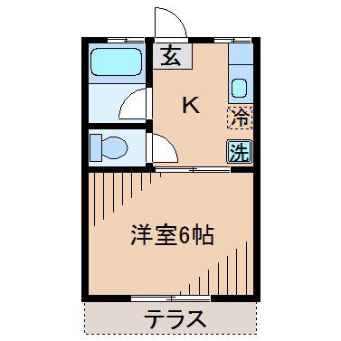 シティハイム吉川(1K/1階)の間取り写真