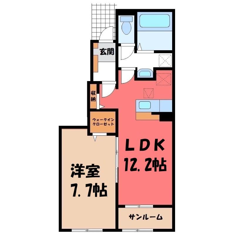 秩父鉄道 ひろせ野鳥の森駅 徒歩5分 2階建 新築(1LDK/1階)の間取り写真