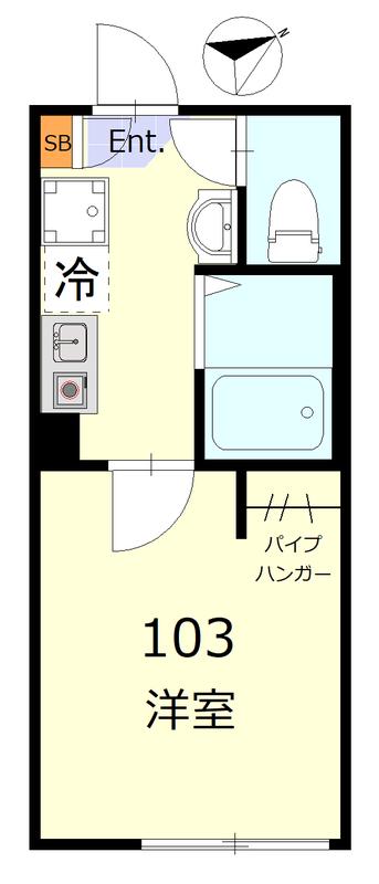 パルティーレ蒲田(1K/1階)の間取り写真