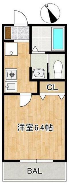 オリーブフラワー(1K/2階)の間取り写真