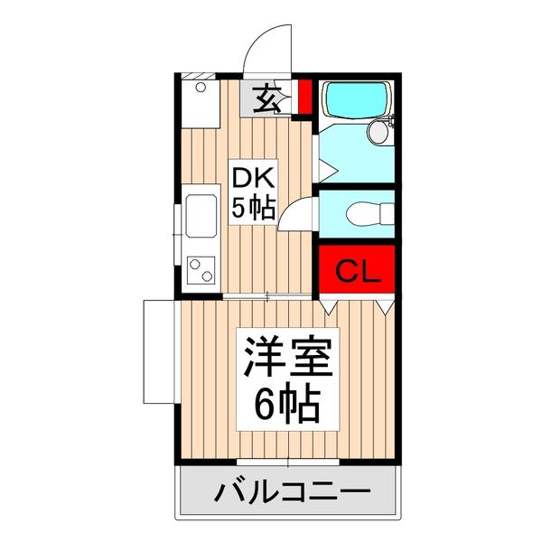 アーバンテラスみずほ台(1DK/2階)の間取り写真