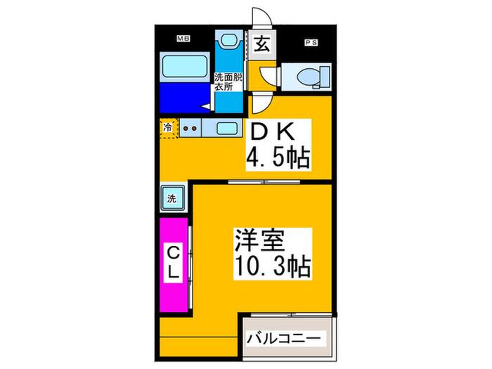 BLUESKY7NAKAMOZU(1DK/5階)の間取り写真
